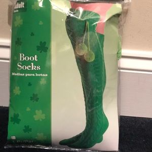 Irish Knee Boot Socks with Pom Poms
